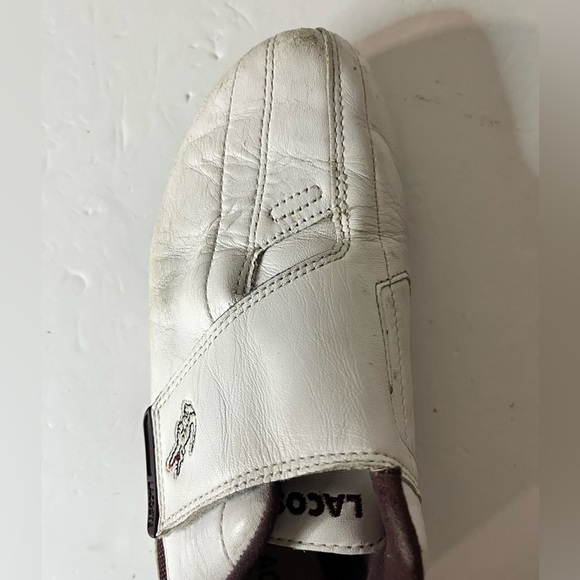Lacoste Sport Women’s White & Burgundy Slip-On Sneakers Size 5 Velcro Shoes - Picture 5 of 12